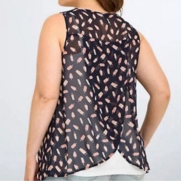 TORRID Chiffon Popsicle Print Tulip Back Tank - Picture 2 of 7